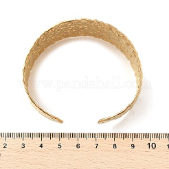 304 Stainless Steel Textured Cuff Bangles for Women&nbsp;BJEW-B120-06G-01
