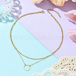 Brass Layered Necklace for Women&nbsp;NJEW-JN04912