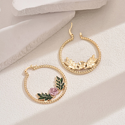 201 Stainless Steel Geometric Retro Casual Hoop Earrings&nbsp;ER1344-2