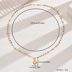 Elegant Brass Heart Pendant Long Necklaces for Women&nbsp;FH6788-2