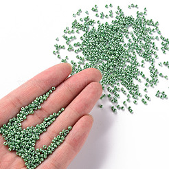 12/0 ガラスシードビーズ  不透明な色の光沢の  ラウンド  ミディアムシーグリーン  2mm  穴：1mm  約30000個/ポンド&nbsp;SEED-A012-2mm-127