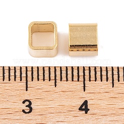 304ステンレススチールヨーロピアンビーズ  大穴ビーズ  キューブ  ゴールドカラー  5x5x5mm  穴：4x4mm&nbsp;FIND-Q103-05C-G