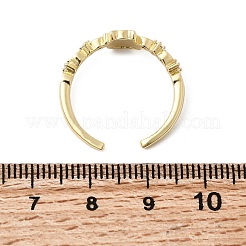 Brass Micro Pave Cubic Zirconia Cuff Rings for Women&nbsp;RJEW-L336-01G-01