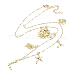Bohemian Summer Beach Style 18K Gold Plated Shell Shape Initial Pendant Necklaces&nbsp;IL8059-12