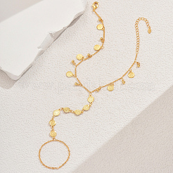 Simple Brass Summer Beach Vacation Women's Coin Toe Ring Anklets for Women&nbsp;LS-FG6799