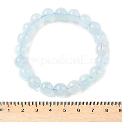 天然アクアマリンラウンドビーズストレッチブレスレット男性用女性用  グランドA  内径：2-1/8~2-1/8インチ（5.4~5.5cm）  ビーズ：10mm&nbsp;BJEW-U034-01A-01