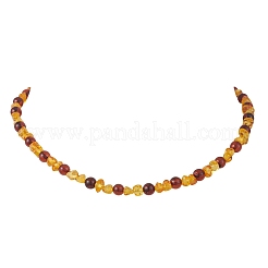Natural Amber Rond and Nuggets Beaded Necklaces for Women&nbsp;NJEW-JN06017