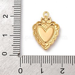 304ステンレススチールエナメルペンダント  ハートチャーム  18KGP本金メッキ  20x13.5x2mm  穴：1.4mm&nbsp;STAS-D362-01G-01