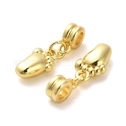Footprint Rack Plating Brass Pendants&nbsp;KK-S398-07A
