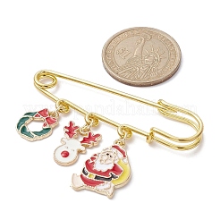 4Pcs 4 Style Christmas Santa Claus Snowman Snowflake Alloy Enamel Pendant Brooches&nbsp;JEWB-BR00129