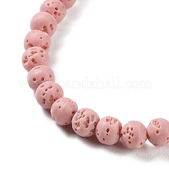 合成溶岩石染色ビーズ連売り  ラウンド  ピンク  6~6.5mm  穴：1mm  約63個/連  15.16''（38.5センチメートル）&nbsp;G-H311-08A-08