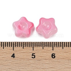 透明ガラスビーズ  スター  焼き付け塗料  淡いバイオレットレッド  10.5x11x5mm  穴：1mm&nbsp;DGLA-E004-12L