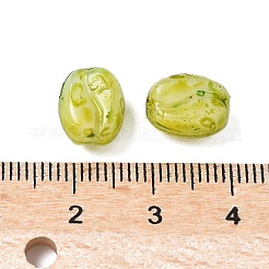 ピカソ ベーキングペイント ガラスシードビーズ  コー​​ヒー豆  ライトカーキ  11x8.5x6mm  穴：1mm&nbsp;LS-GLAA-V001-08E