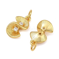 Brass Micro Pave Clear Cubic Zirconia Charms&nbsp;KK-F941-24G