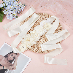 Flower Satin Ribbon Bridal Belt for Wedding Dress&nbsp;AJEW-WH0678-91