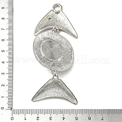 チベット風合金ビッグサイズペンダントトップ  魚のチャーム  合成ターコイズ付き  アンティークシルバー  95x36x8.5mm  穴：5mm&nbsp;FIND-D037-04AS