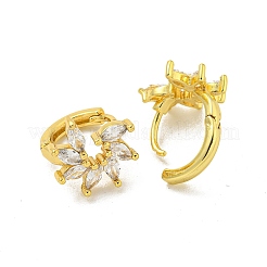 Brass Micro Pave Cubic Zirconia Hoop Earring&nbsp;EJEW-C088-17G-01