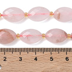 天然レッド ヘマトイド クォーツ/鉄系クォーツ ビーズ 連売り  多面カット  馬の目の形  シードビーズで  14x9x6mm  穴：1.6mm  約23個/連  15.16''（38.5センチメートル）&nbsp;G-A295-A07-01