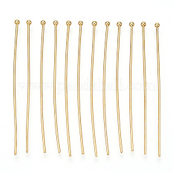 真鍮のボールヘッドピン  長持ちメッキ  18KGP本金メッキ  50x0.8mm  20ゲージ  ヘッド：2mm&nbsp;X-KK-G331-10-0.8x50