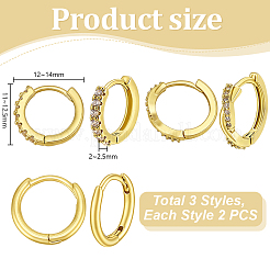 2Bags Brass Micro Pave Clear Cubic Zirconia Hoop Earrings&nbsp;EJEW-PH0001-55