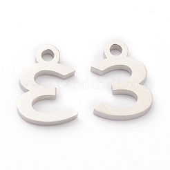 変色しない304ステンレススチールチャーム  ギリシャ語のアルファベット  ステンレス鋼色  文字.e  10.5x7.5x1.5mm  穴：1.5mm&nbsp;STAS-G244-01E