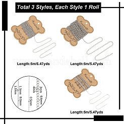 3 Styles 304 Stainless Steel Curb Chains&nbsp;CHS-UN0001-24