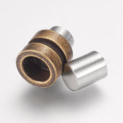 304 Stainless Steel Magnetic Clasps with Glue-in Ends&nbsp;STAS-F124-02