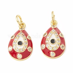 Rack Plating Brass Micro Pave Cubic Zirconia Pendants&nbsp;KK-H428-03G