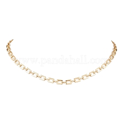 Brass Rectangle Link Chains Necklaces for Women&nbsp;NJEW-JN05145-01