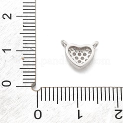 925 Sterling Silver Micro Pave Clear Cubic Zirconia Heart Charms&nbsp;STER-A034-01P
