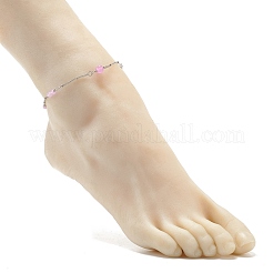 Natural Dyed White Jade & Malaysia Jade Anklets for Women&nbsp;AJEW-AN00476