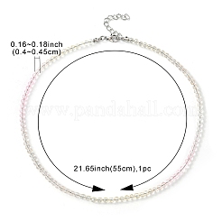 女性用キラキラガラスラウンドビーズネックレス  ピンク  16.93インチ（43cm）&nbsp;NJEW-PH01490-01