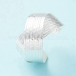Alloy Criss Cross Open Cuff Bangle for Women&nbsp;BJEW-F451-02S