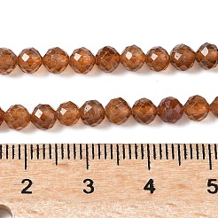 天然石ガーネットビーズ連売り  多面カット  ラウンド  4mm  穴：0.5mm  約90個/連  15.35''（39センチメートル）&nbsp;G-F509-13-4mm-01