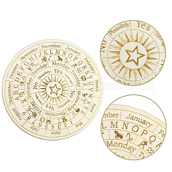 木の振り子板  ダウジング占い  魔術ウィッカ祭壇用品用  フラットラウンド  太陽  スター  ホワイト  150mm&nbsp;PW-WG68A98-01