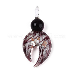 Handmade Silver Foil Lampwork Big Pendants&nbsp;FOIL-N031-01
