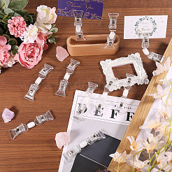 Plastic Pop Sign Card Display Double Clip Tag Holders for Price Tags Card Label&nbsp;FIND-WH0111-737