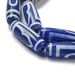 Blue Tibetan Style dZi Beads Strands&nbsp;TDZI-NH0001-B13-01