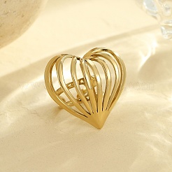 304 Stainless Steel Open Cuff Rings&nbsp;RJEW-R023-01G