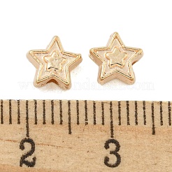CCBプラスチックビーズ  スター  ゴールドカラー  6.5x6.5x3mm  穴：1.4mm&nbsp;CCB-L014-09G
