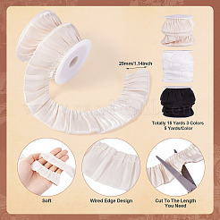 15 Yards 3 Colors Ruffled Chiffon Polyester Ribbon&nbsp;OCOR-TA0001-81