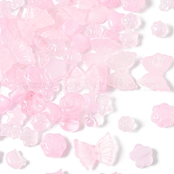 120Pcs 8 Styles Transparent Spray Paint Glass Beads&nbsp;GLAA-FS0002-25