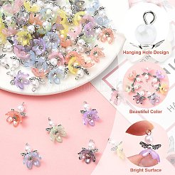 アクリルパーツ  合金ビーズで  花  ミックスカラー  19mm  穴：1.8mm  70個/セット&nbsp;PALLOY-CJ00132
