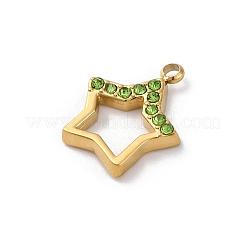 304 Stainless Steel Rhinestone Pendants&nbsp;STAS-M110-23G
