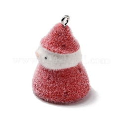 Christmas Flocky Opaque Resin Pendants&nbsp;LS-RESI-F062-04B