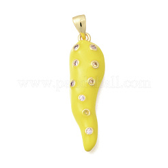 Brass Micro Pave Cubic Zirconia Pendants&nbsp;KK-C255-07G