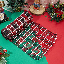 クリスマスツリー用のポリエステル装飾メッシュリボン  花輪  花輪  美術工芸品装飾  ファイヤーブリック  265x0.8mm  10ヤード/ロール&nbsp;SIL-WH20025-050C