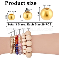 スターリングシルバーのラウンドビーズ925個  24KGP本金メッキ  2~4mm  穴：1~1.3mm  20個/スタイル&nbsp;FIND-PH0022-74