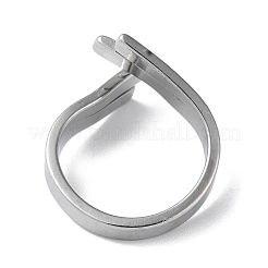 変色しない304ステンレススチール製カフリング  ステンレス鋼色  usサイズ7 3/4(17.9mm)&nbsp;RJEW-Q785-01P