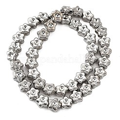 電気メッキガラスビーズセット  スター  フルメッキ  プラチナメッキ  11x11x5.5mm  穴：0.8mm  約44個/連  17.56''（44.6センチメートル）&nbsp;EGLA-V001-02I
